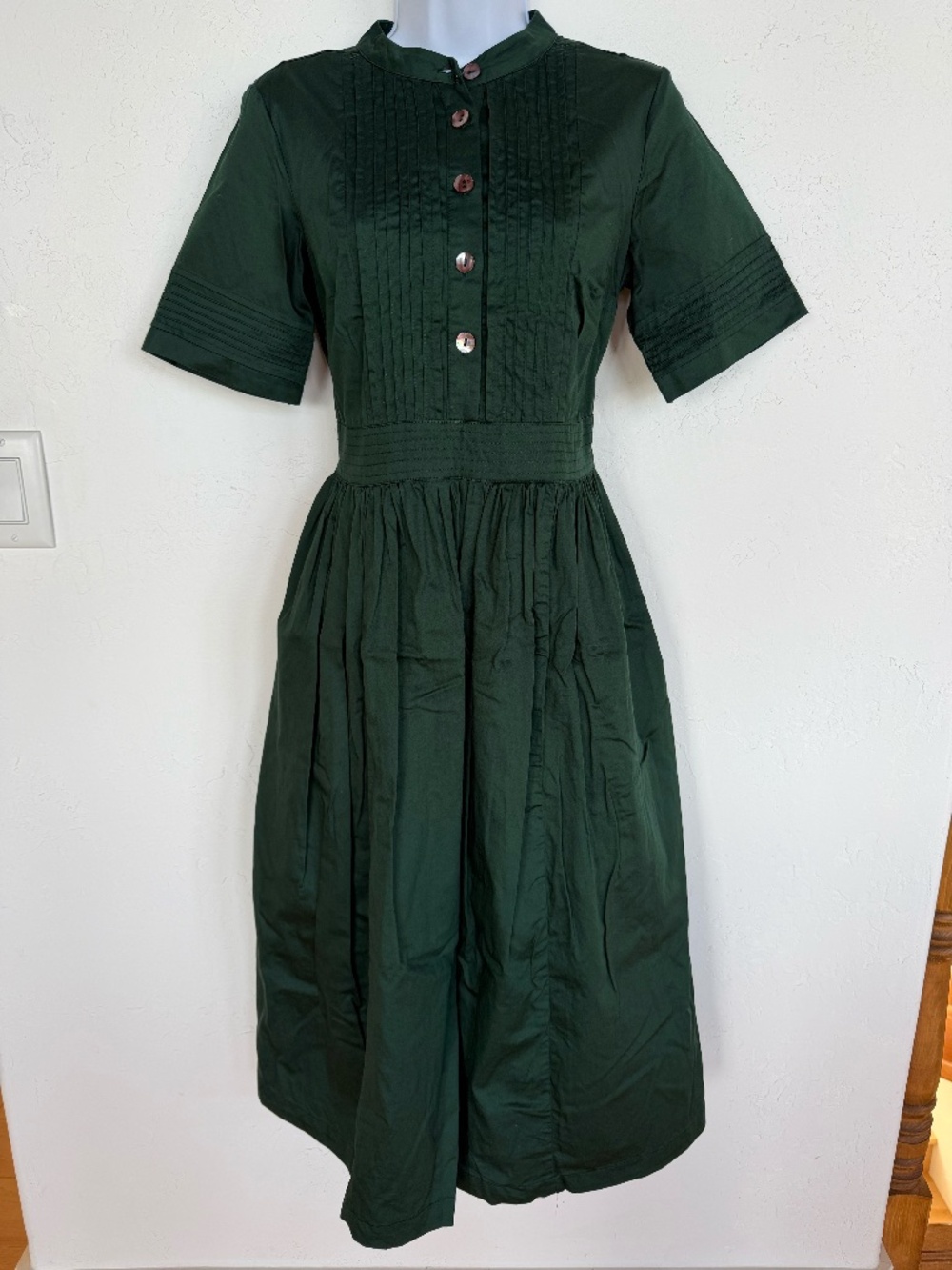 Eshakti Forest Green Vintage Midi Dress